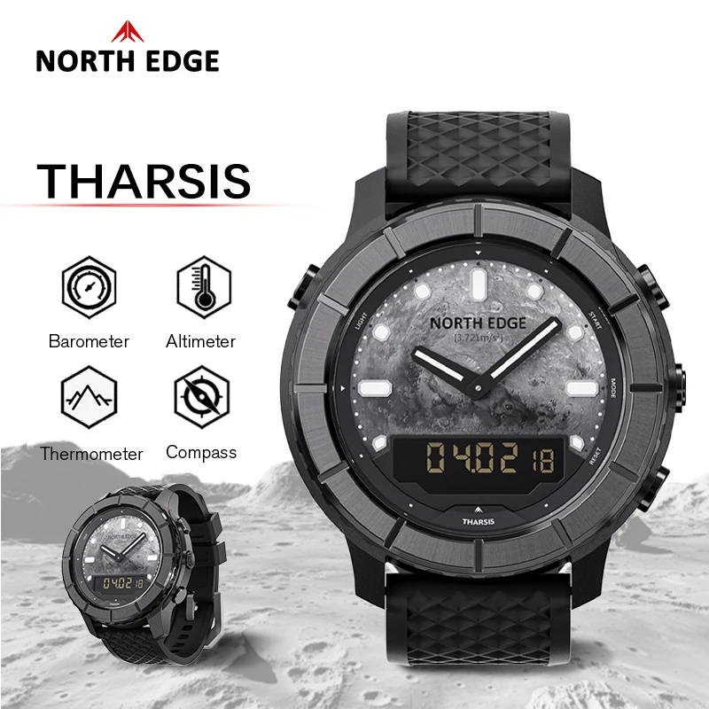 Altimeter Compass Watch - NORTH EDGE THARSIS Men Carbon Fiber