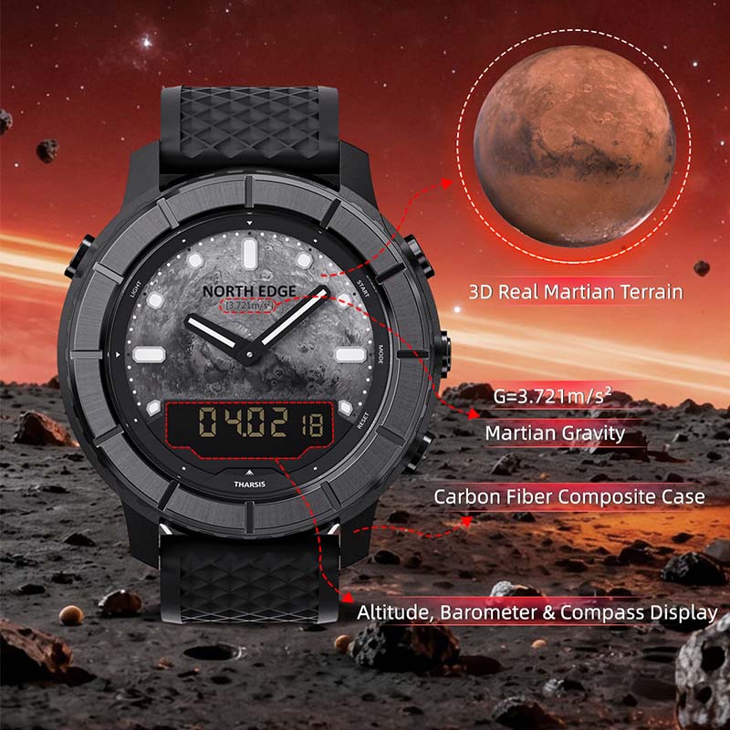 North Edge Tharsis Men Outdoor - Altimeter Compass Watch recension och pris